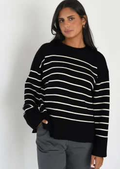 Pulls L Cardigans^Outfitbook Pull en maille à rayures NOIR