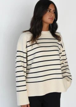 Pulls L Cardigans^Outfitbook Pull en maille à rayures ECRU