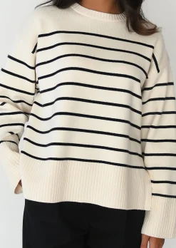 Pulls L Cardigans^Outfitbook Pull en maille à rayures ECRU