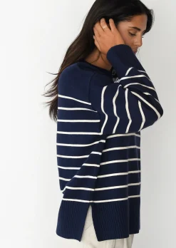 Pulls L Cardigans^Outfitbook Pull en maille à rayures BLEU
