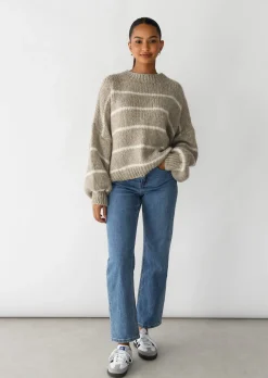 Pulls L Cardigans^Outfitbook Pull en maille à rayures laine BEIGE