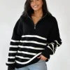 Pulls L Cardigans^Outfitbook Pull en maille à rayures zippé NOIR