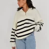 Pulls L Cardigans^Outfitbook Pull en maille à rayures zippé