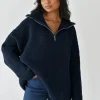 Pulls L Cardigans^Outfitbook Pull en maille à zip BLEU