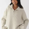 Pulls L Cardigans^Outfitbook Pull en maille à zip BEIGE