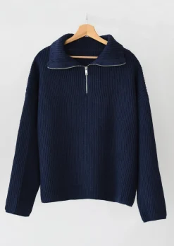 Pulls L Cardigans^Outfitbook Pull en maille à zip BLEU
