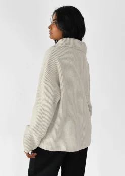 Pulls L Cardigans^Outfitbook Pull en maille à zip BEIGE