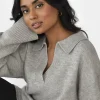 Pulls L Cardigans^Outfitbook Pull en maille avec col à revers GREIGE