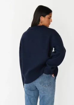 Pulls L Cardigans^Outfitbook Pull en maille avec col à revers BLEU
