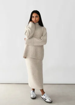 Pulls L Cardigans^Outfitbook Pull en maille col montant BEIGE