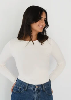 Pulls L Cardigans^Outfitbook Pull en maille col rond CREME
