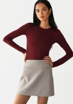 Pulls L Cardigans | Hauts^Outfitbook Pull en maille col rond BORDEAUX