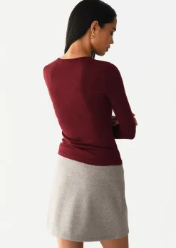 Pulls L Cardigans | Hauts^Outfitbook Pull en maille col rond BORDEAUX