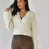 Pulls L Cardigans^Outfitbook Pull en maille col V croisé BEIGE
