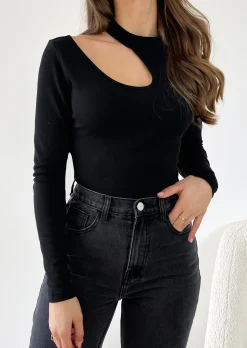 Pulls L Cardigans^Outfitbook Pull en maille côtelé avec découpe NOIR
