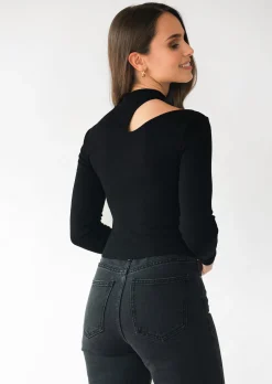 Pulls L Cardigans^Outfitbook Pull en maille côtelé avec découpe NOIR