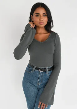 Pulls L Cardigans^Outfitbook Pull en maille fine col V GRIS