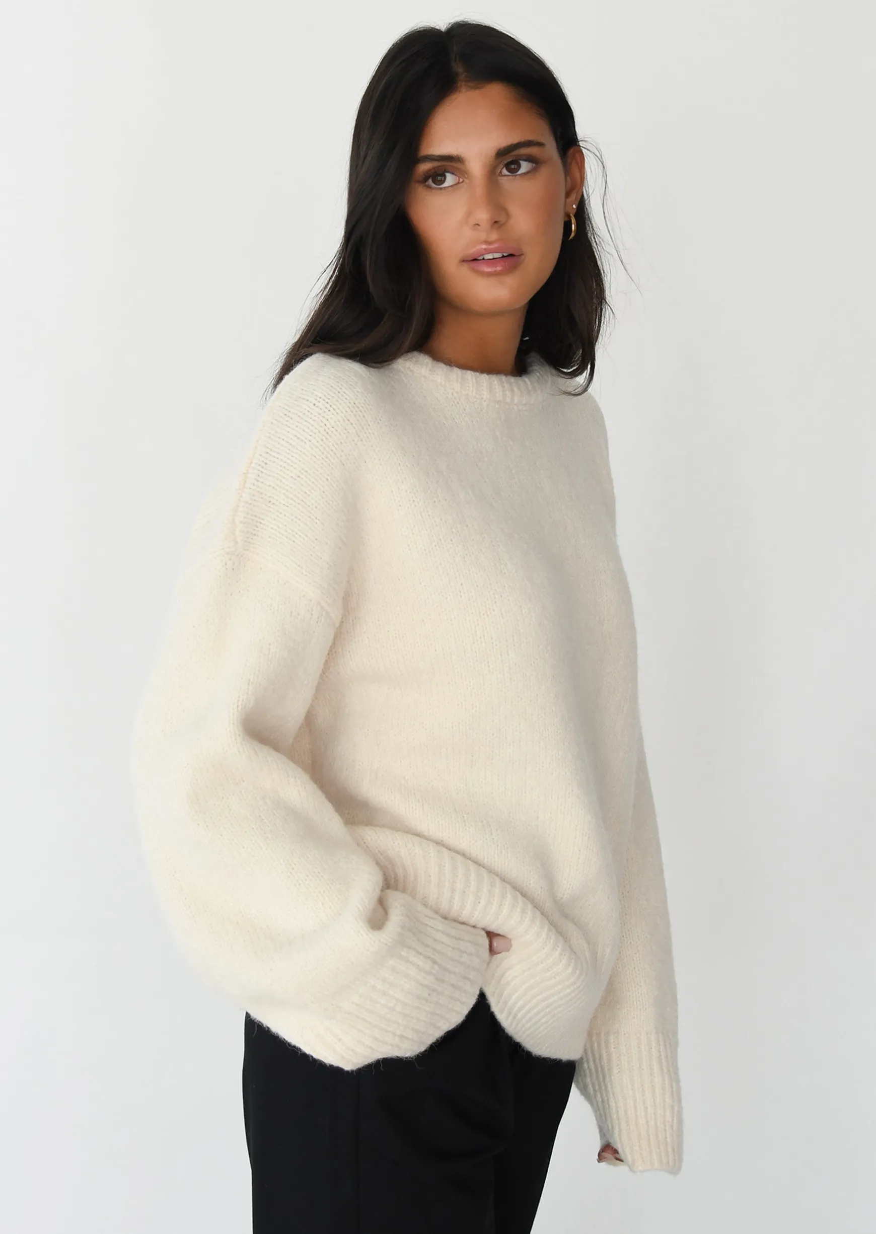 Pulls L Cardigans^Outfitbook Pull en maille oversize beige