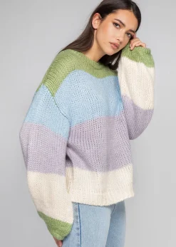 Pulls L Cardigans^Outfitbook Pull en maille épaisse color block