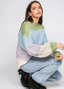 Pulls L Cardigans^Outfitbook Pull en maille épaisse color block