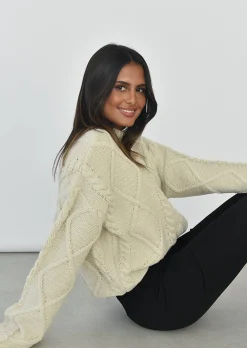 Pulls L Cardigans^Outfitbook Pull en maille épaisse torsadée BEIGE