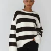 Pulls L Cardigans^Outfitbook Pull en maille rayures BLANC