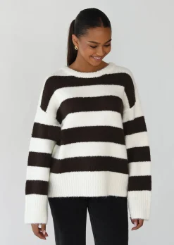 Pulls L Cardigans^Outfitbook Pull en maille rayures BLANC