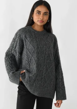 Pulls L Cardigans^Outfitbook Pull en maille torsadée GRIS