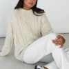 Pulls L Cardigans^Outfitbook Pull en maille torsadée BEIGE