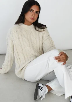 Pulls L Cardigans^Outfitbook Pull en maille torsadée BEIGE