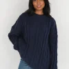 Pulls L Cardigans^Outfitbook Pull en maille torsadée Bleu