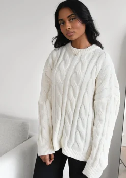 Pulls L Cardigans^Outfitbook Pull en maille torsadée BLANC