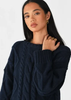 Pulls L Cardigans^Outfitbook Pull en maille torsadée BLEU