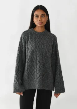 Pulls L Cardigans^Outfitbook Pull en maille torsadée GRIS