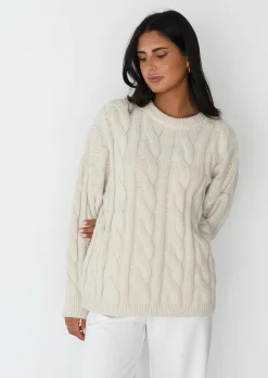 Pulls L Cardigans^Outfitbook Pull en maille torsadée BEIGE