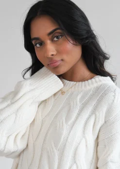 Pulls L Cardigans^Outfitbook Pull en maille torsadée BLANC