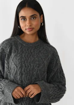 Pulls L Cardigans^Outfitbook Pull en maille torsadée GRIS
