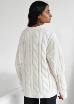 Pulls L Cardigans^Outfitbook Pull en maille torsadée BLANC