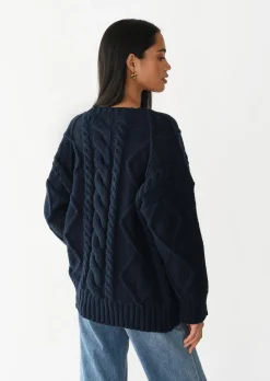 Pulls L Cardigans^Outfitbook Pull en maille torsadée BLEU