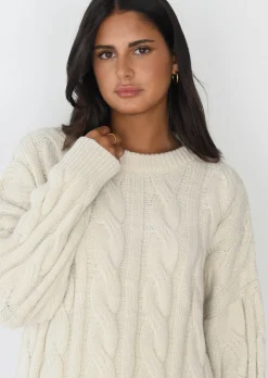 Pulls L Cardigans^Outfitbook Pull en maille torsadée BEIGE