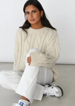 Pulls L Cardigans^Outfitbook Pull en maille torsadée BEIGE