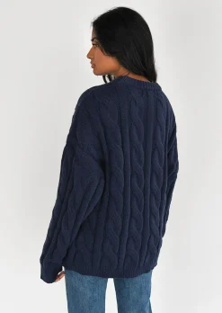 Pulls L Cardigans^Outfitbook Pull en maille torsadée Bleu