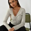 Pulls L Cardigans^Outfitbook Pull froncé BEIGE