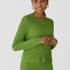 Pulls L Cardigans^Outfitbook Pull maille côtelée col rond VERT