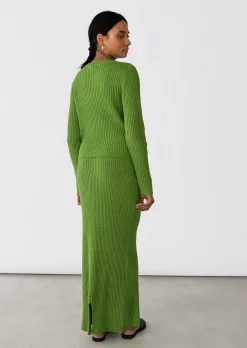 Pulls L Cardigans^Outfitbook Pull maille côtelée col rond VERT