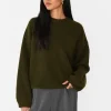 Pulls L Cardigans^Outfitbook Pull maille oversize col rond KHAKI