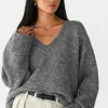Pulls L Cardigans^Outfitbook Pull maille oversize col V GRIS
