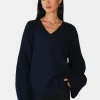 Pulls L Cardigans^Outfitbook Pull maille oversize col V BLEU