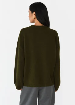 Pulls L Cardigans^Outfitbook Pull maille oversize col rond KHAKI