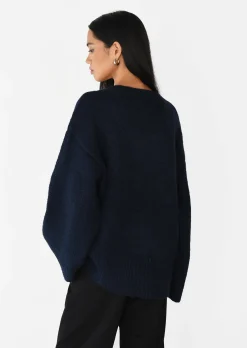 Pulls L Cardigans^Outfitbook Pull maille oversize col V BLEU